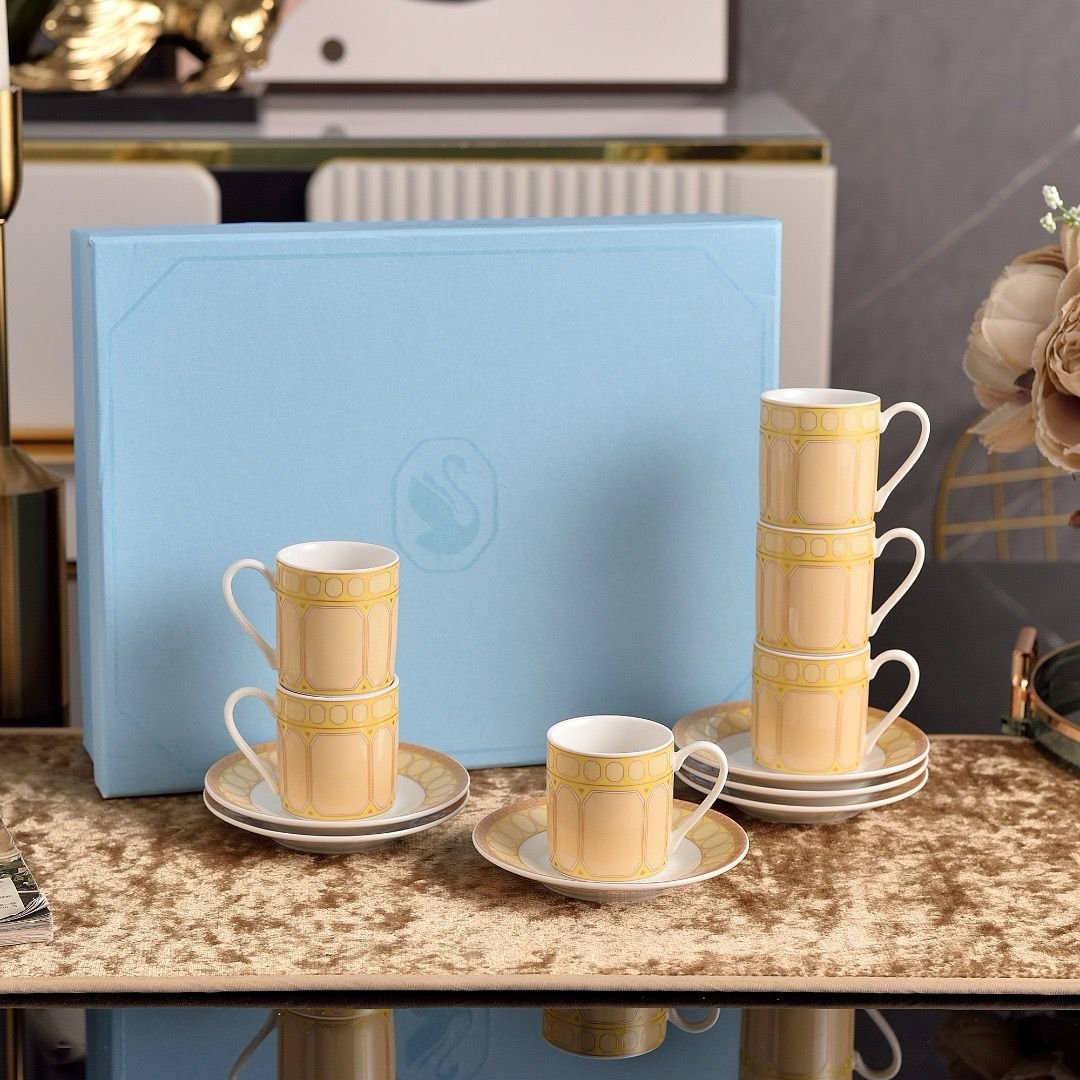Swarovski Turkish coffee set of six cups with saucers. Three colors are available. - Image 5 of 10